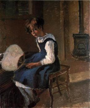 Camille Pissarro : Portrait of Jeanne with a Fan
